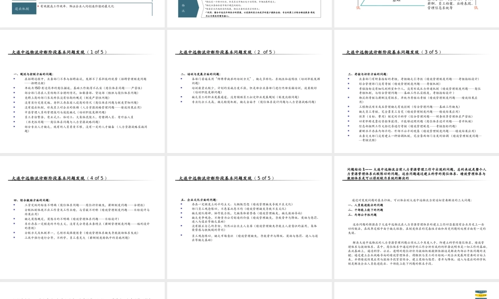 大连中远物流公司人力资源管理诊断报告