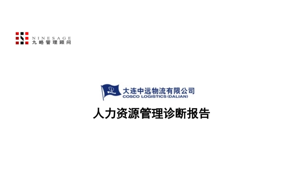 大连中远物流集团—人力资源管理诊断报告