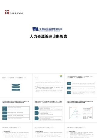 大连中远物流集团—人力资源管理诊断报告