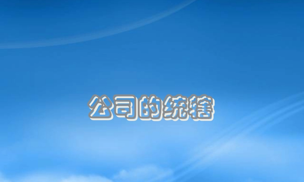 培训讲义：公司的统辖管理