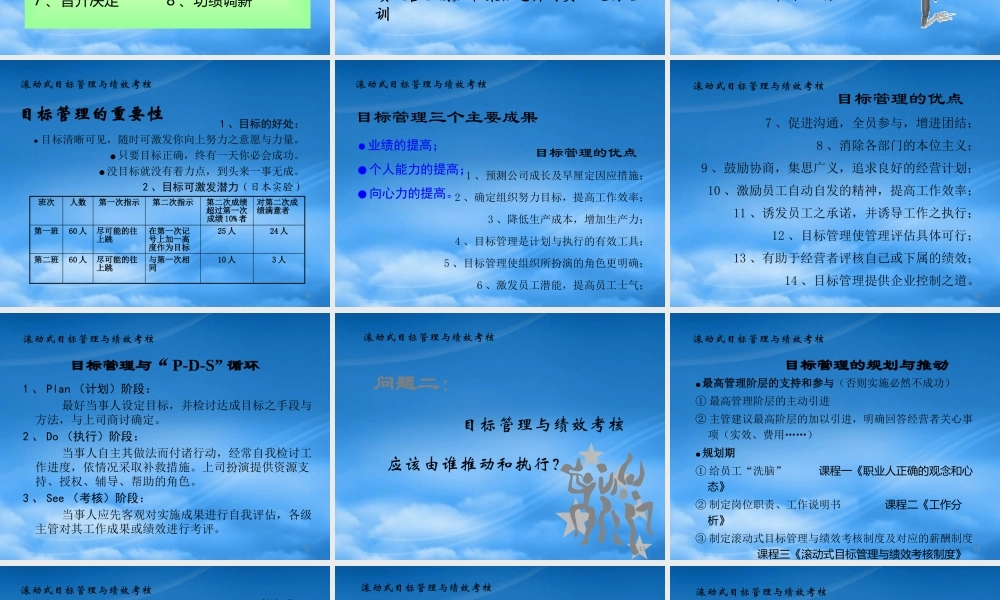 培训讲义：目标管理与绩效考核