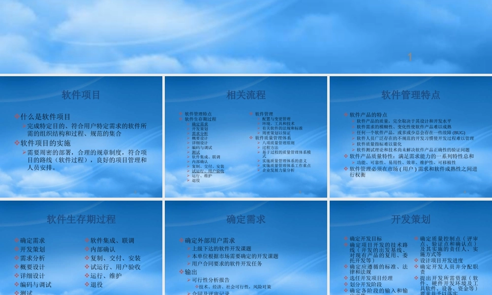 培训讲义：软件项目开发过程