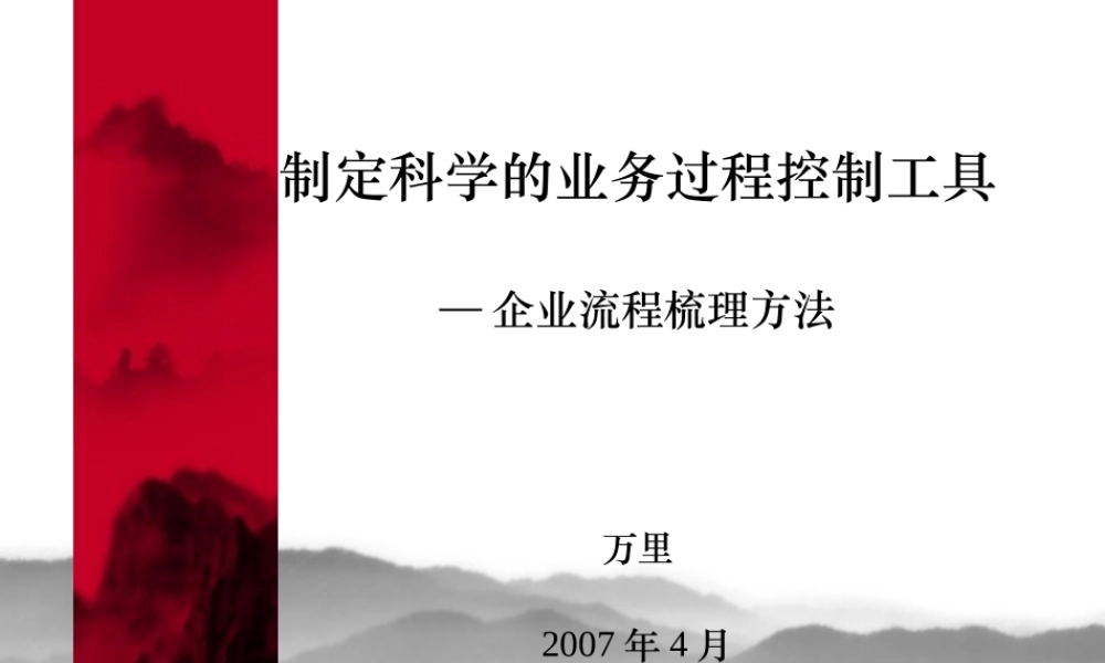 大陆集团流程梳理培训