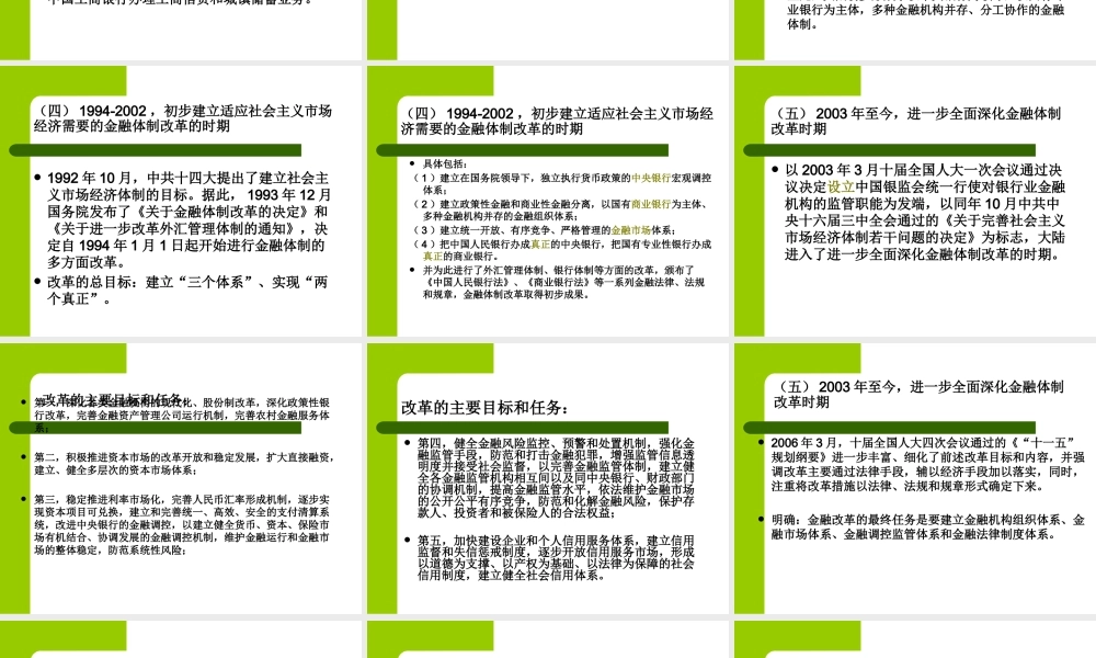 大陆金融管理制度
