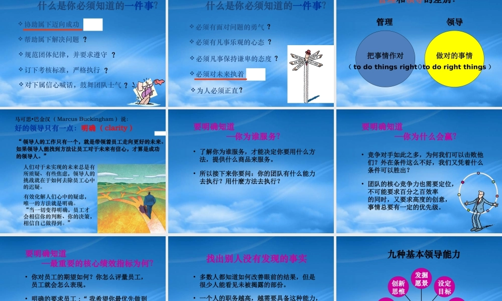 培训课件“领导能力与管理效率”