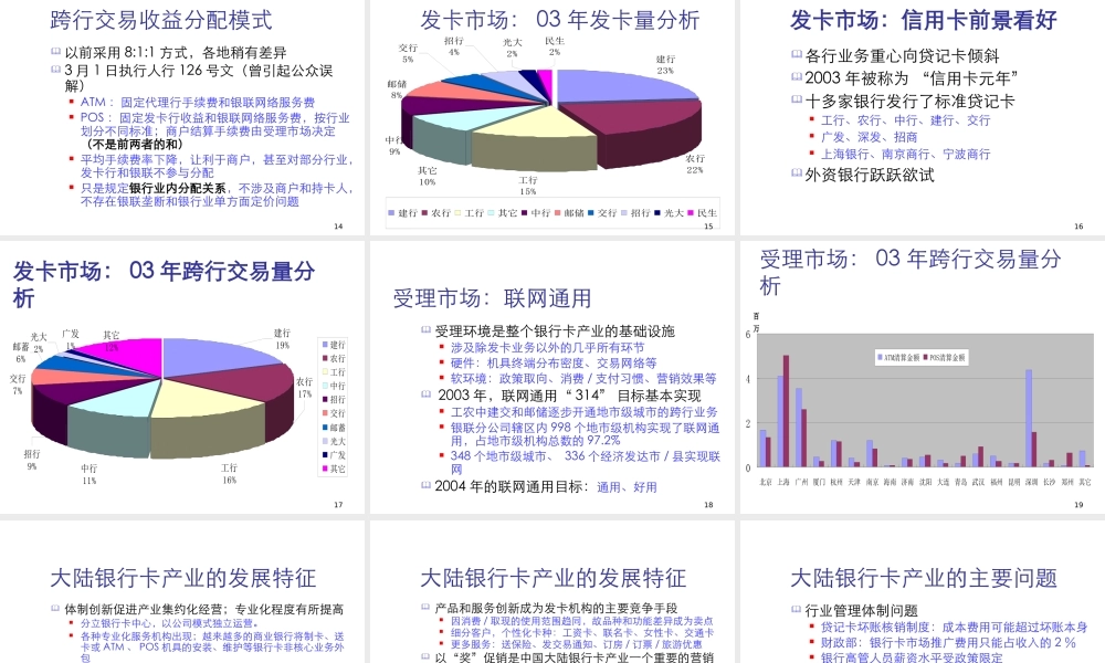 大陆银行卡市场的现状与发展（ppt34页）