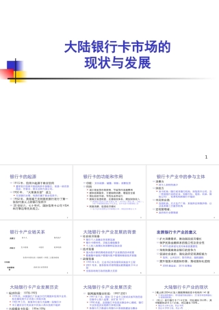 大陆银行卡市场的现状与发展（ppt34页）