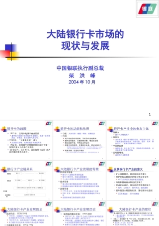 大陆银行卡市场的-现状与发展
