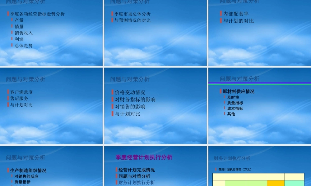 季度经营分析模板