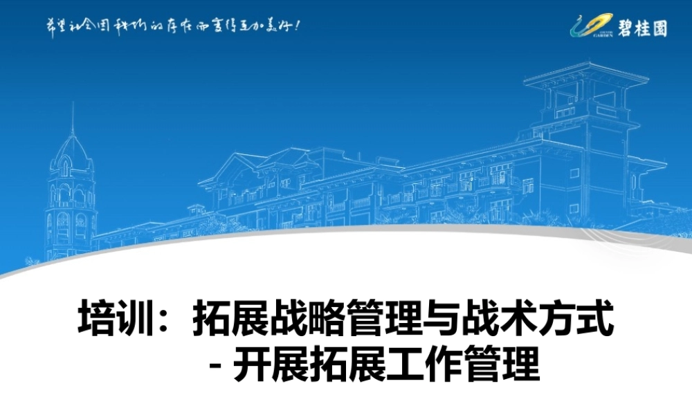 培训拓展战略管理与战术方式开展拓展工作管理