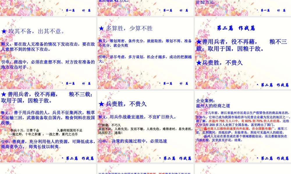 孙子兵法与企业战略管理(案例)