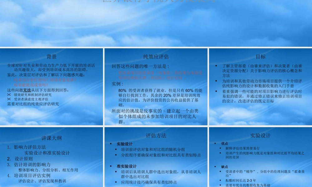培训项目评估方法与设计