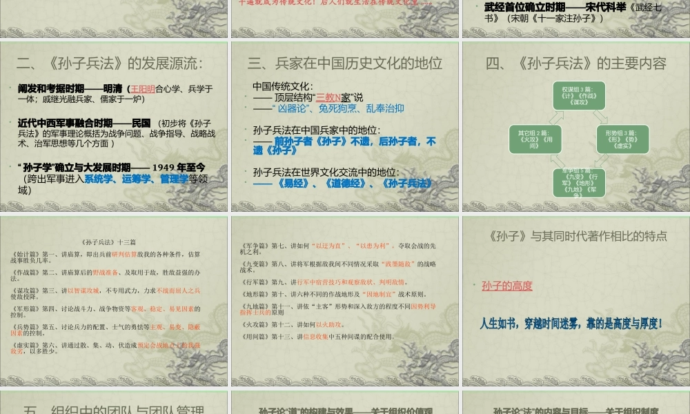 孙子兵法与团队管理概述