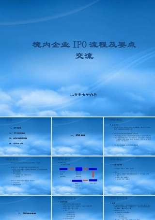 境内企业IPO流程及要点