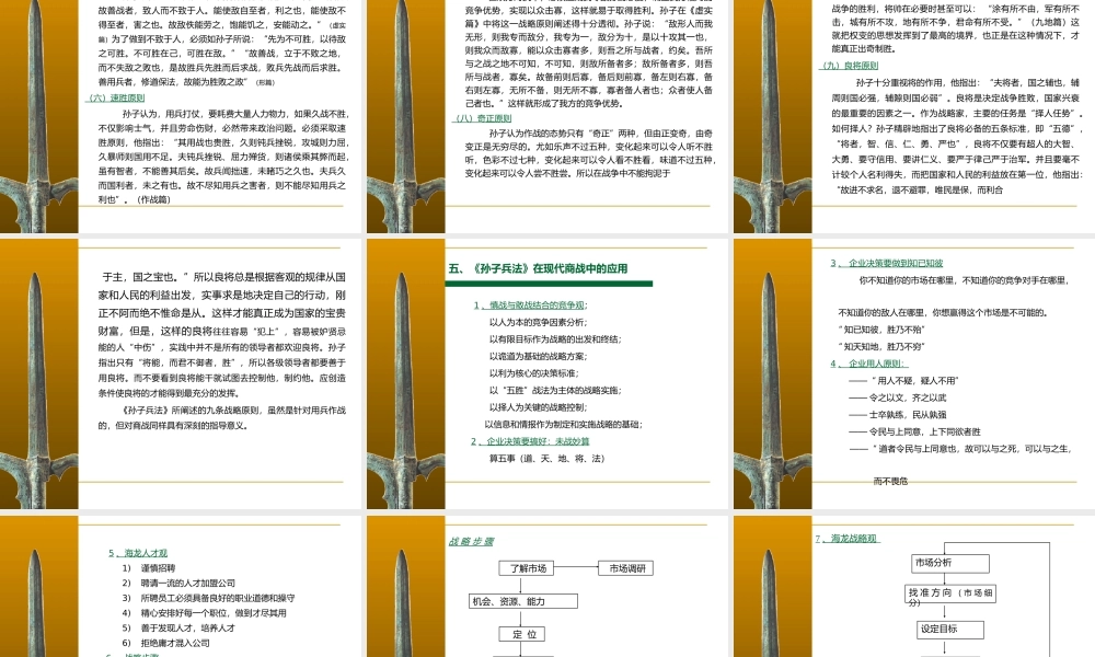 孙子兵法与现代商战论及企业管理