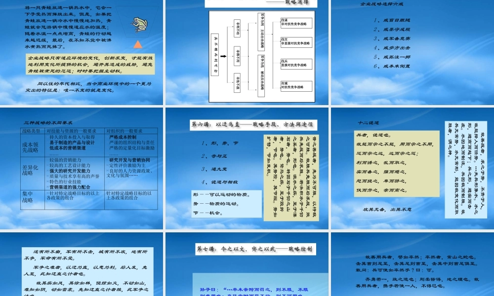 孙子兵法与战略管理讲义课件