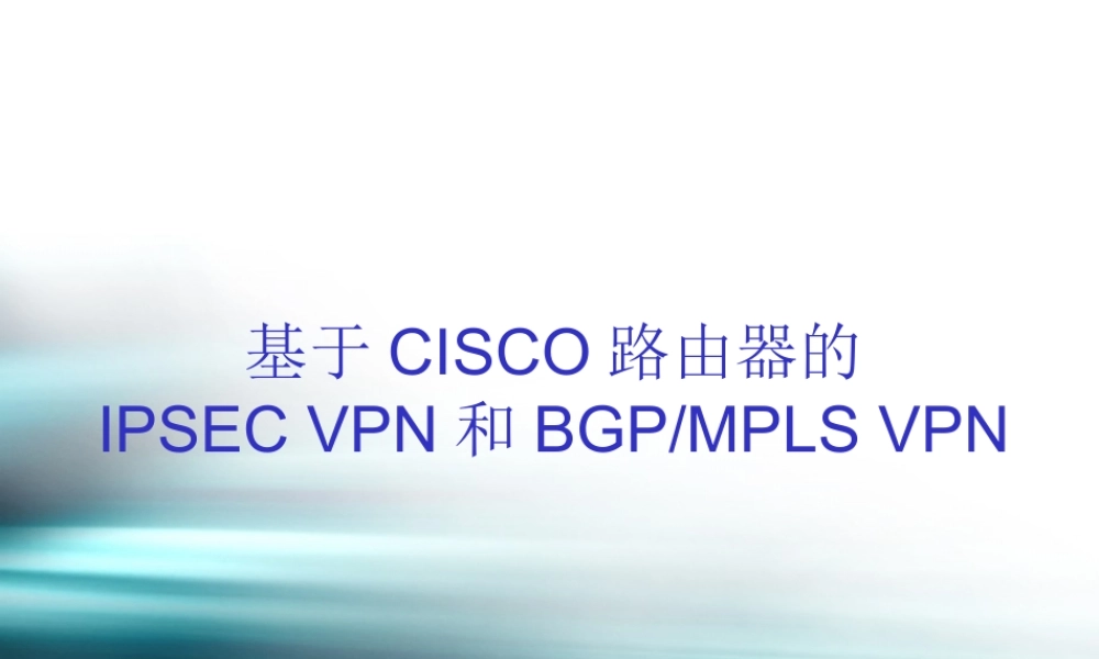 基于CISCO路由器的IPSEC_VPN和BGPMPLS_VPN