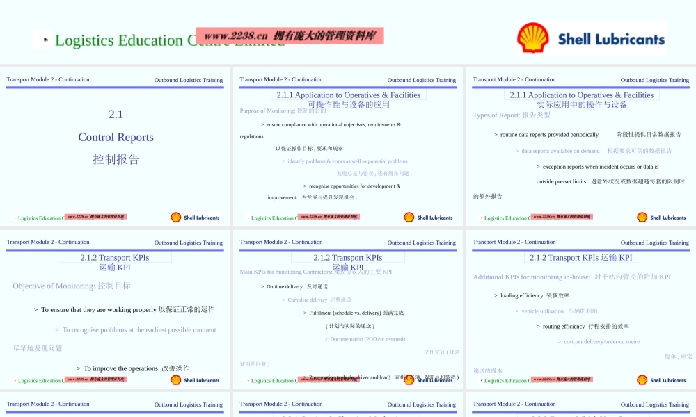 壳牌公司物流控制与监控方案(ppt 30) 