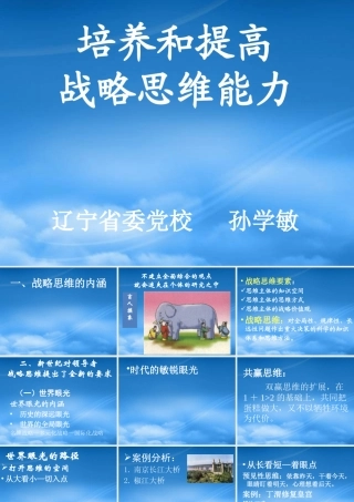 培养和提高战略思维能力nnnn07营口