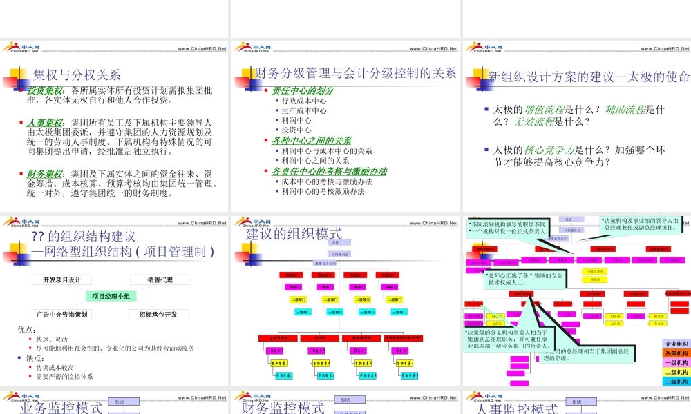 太极集团组织结构设计