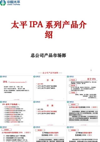 太平IPA系列产品介绍