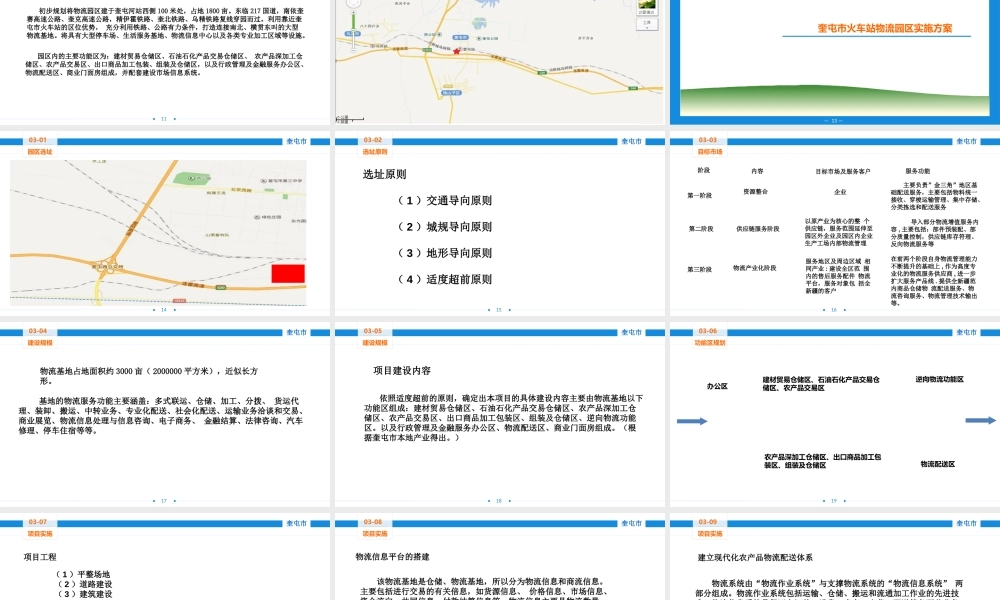 奎屯火车站物流园区规划教材