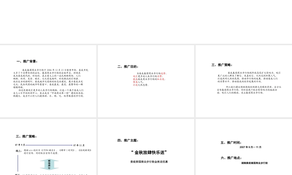 娄底春园商业步行街活动推广方案