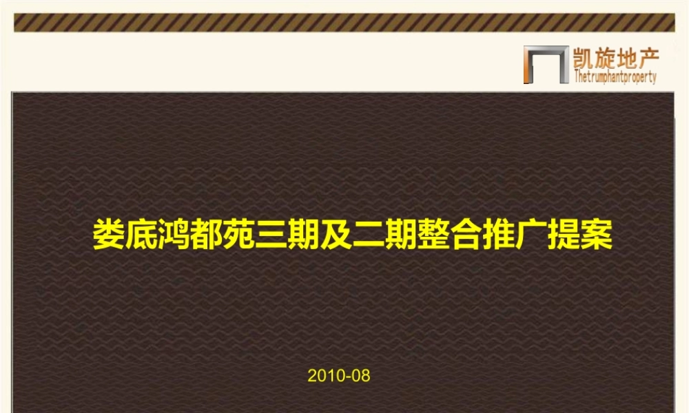 娄底鸿都苑三期及二期整合推广提案