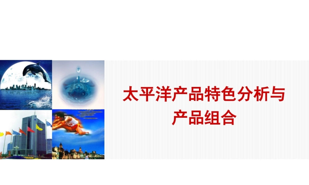 太平洋产品特色分析与产品组合培训课程