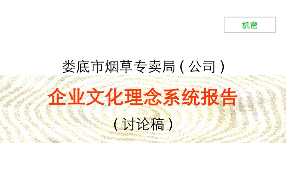 娄底烟草企业文化理念系统报告(1211-stone)