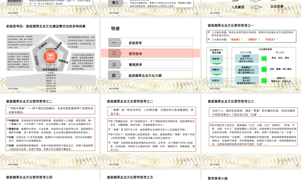 娄底烟草企业文化理念系统报告(1211-stone)