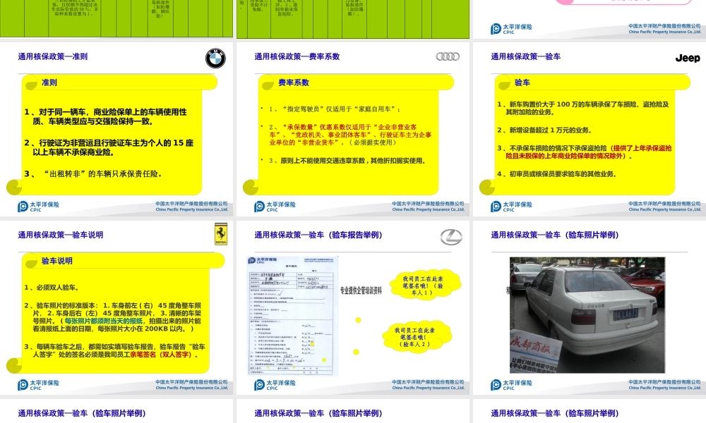 太平洋公司车险部分核保政策交流会
