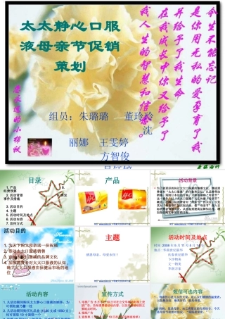 太太静心口服液母亲节促销策划案