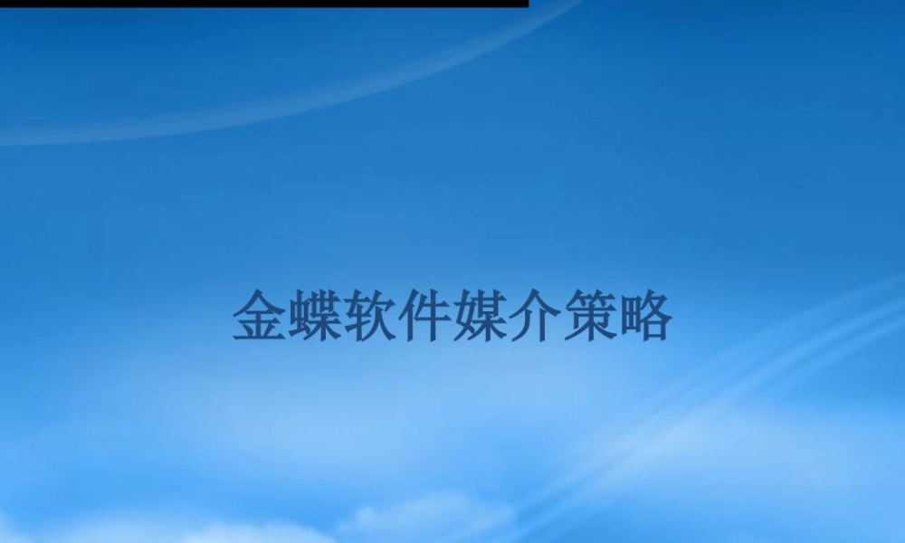 媒介策划_金蝶软件媒介策略