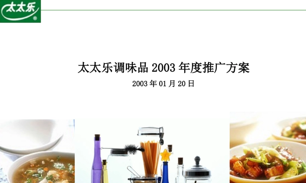 太太乐调味品年度推广方案