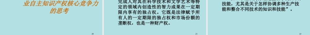 培育自主知识产权核心竞争力
