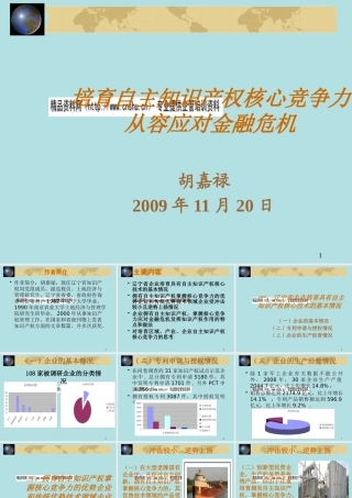 培育自主知识产权核心竞争力
