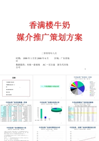 媒介策划_香满楼牛奶媒介推广策划方案1(1)