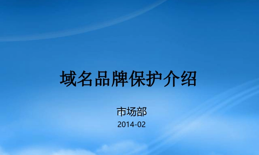 域名品牌保护介绍(PPT 64页)