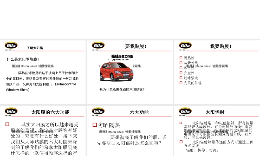 太阳膜产品知识介绍