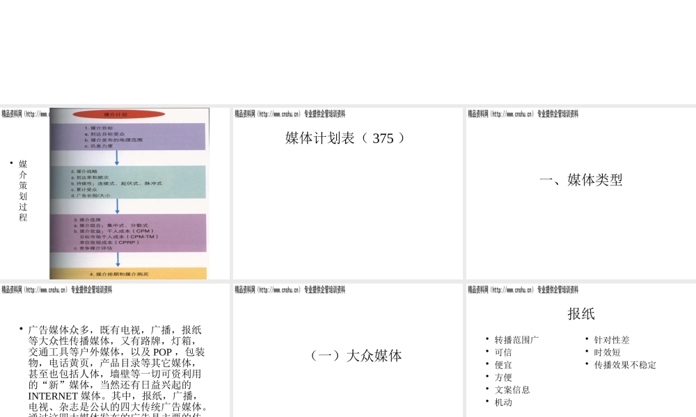媒介策划过程分析报告