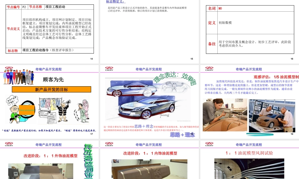 奇瑞公司产品开发流程培训