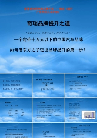 奇瑞品牌提升策略研讨