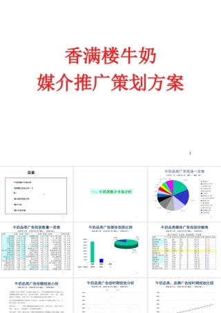 媒介策划香满楼牛奶媒介推广策划方案1