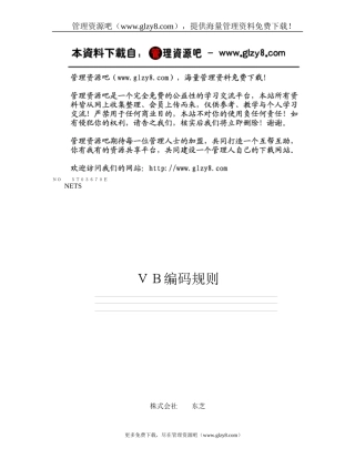 ＶＢ编码规则文件资料