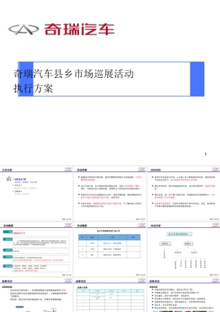 奇瑞汽车县乡市场巡展活动执行方案--偶咪咖