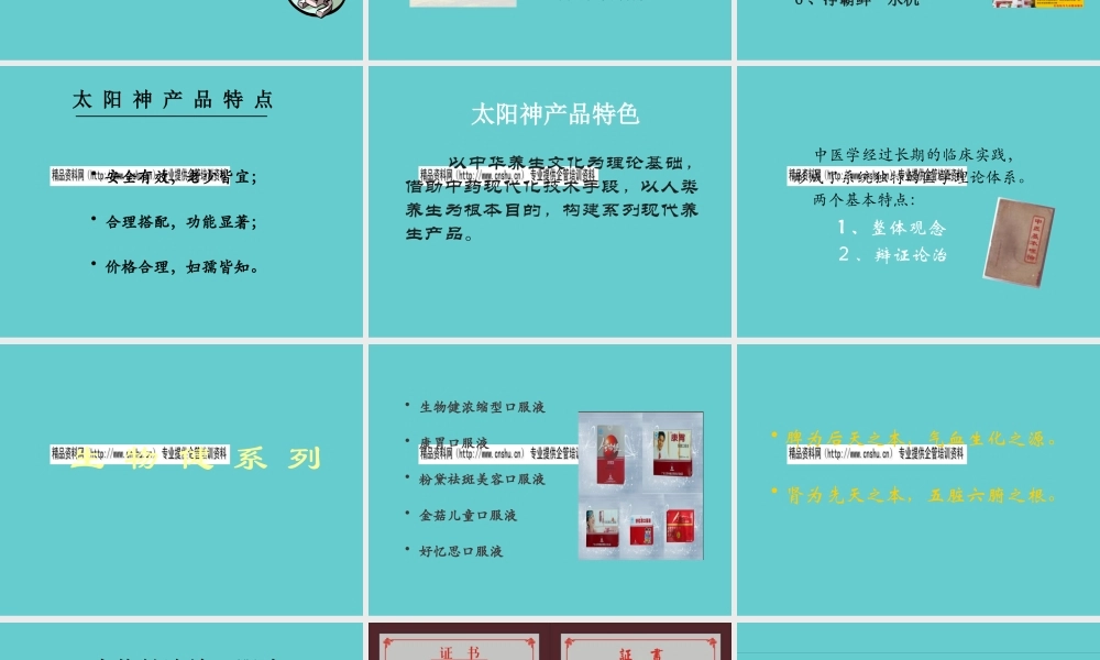 太阳神现代养生产品综合论述
