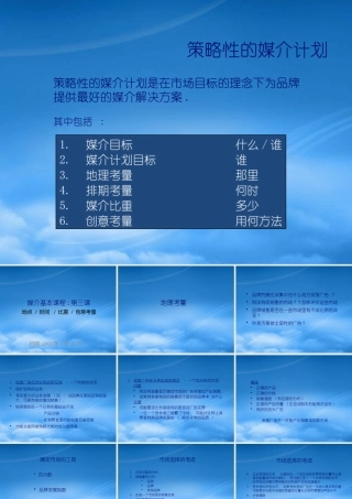 媒介基本课程3--策略性的媒介计划