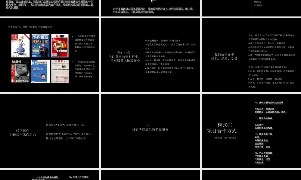 奇致家居品牌策划机构版推介256p(PPT256页)