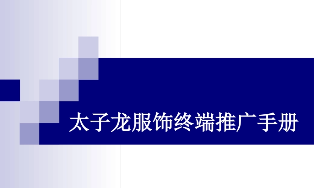 太子龙服饰终端推广手册